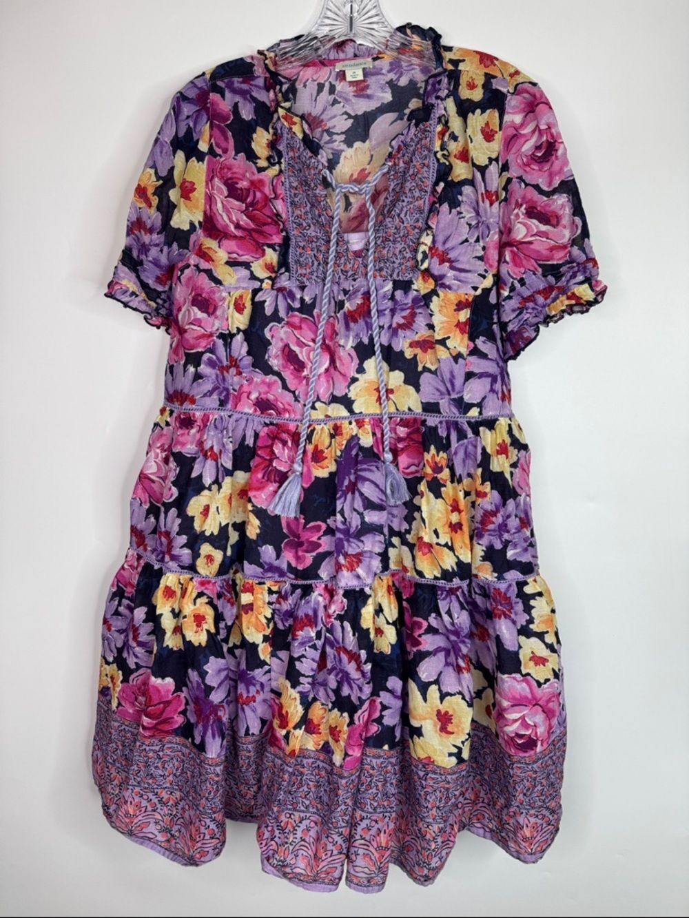 Sundance Fields Of Beauty Floral Boho Peasant Dress & Slip Size Medium
